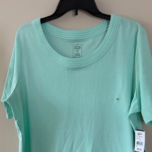 Basic Editions Light Green Short Sleeve Top